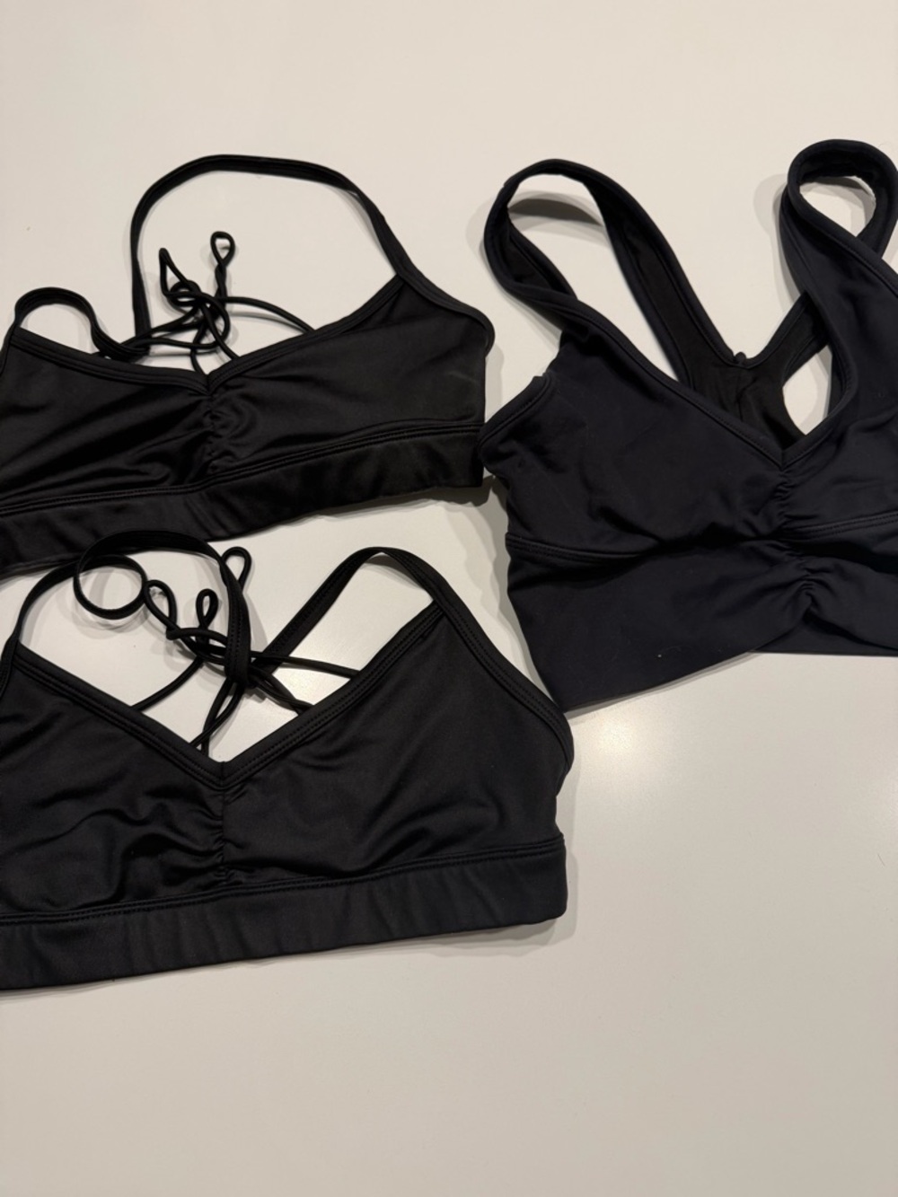3 Alo Black Sports Bras - Strappy & Racerback Set